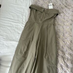 Elegant Olive Green Off-Shoulder Jumpsuit